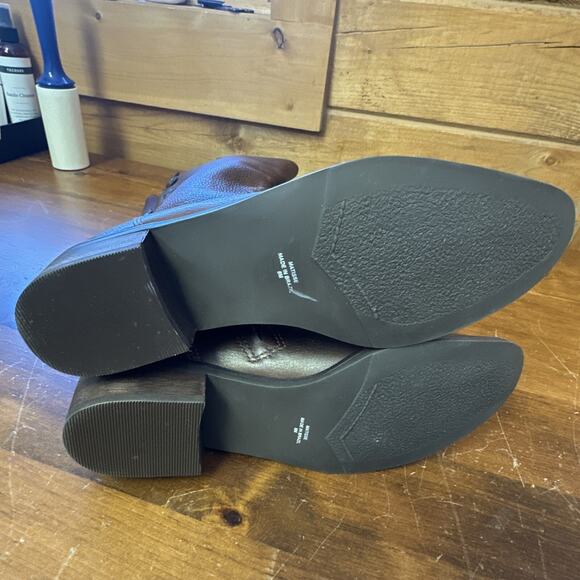 Matisse Women's 8 Sargent Brown Leather Mid Calf Western Riding Boot Side Zip - Picture 13 of 14